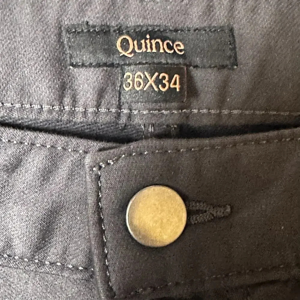 Quince Comfort Stretch Traveler 5-Pocket Pants Mens Actual Size 35x34 Charcoal